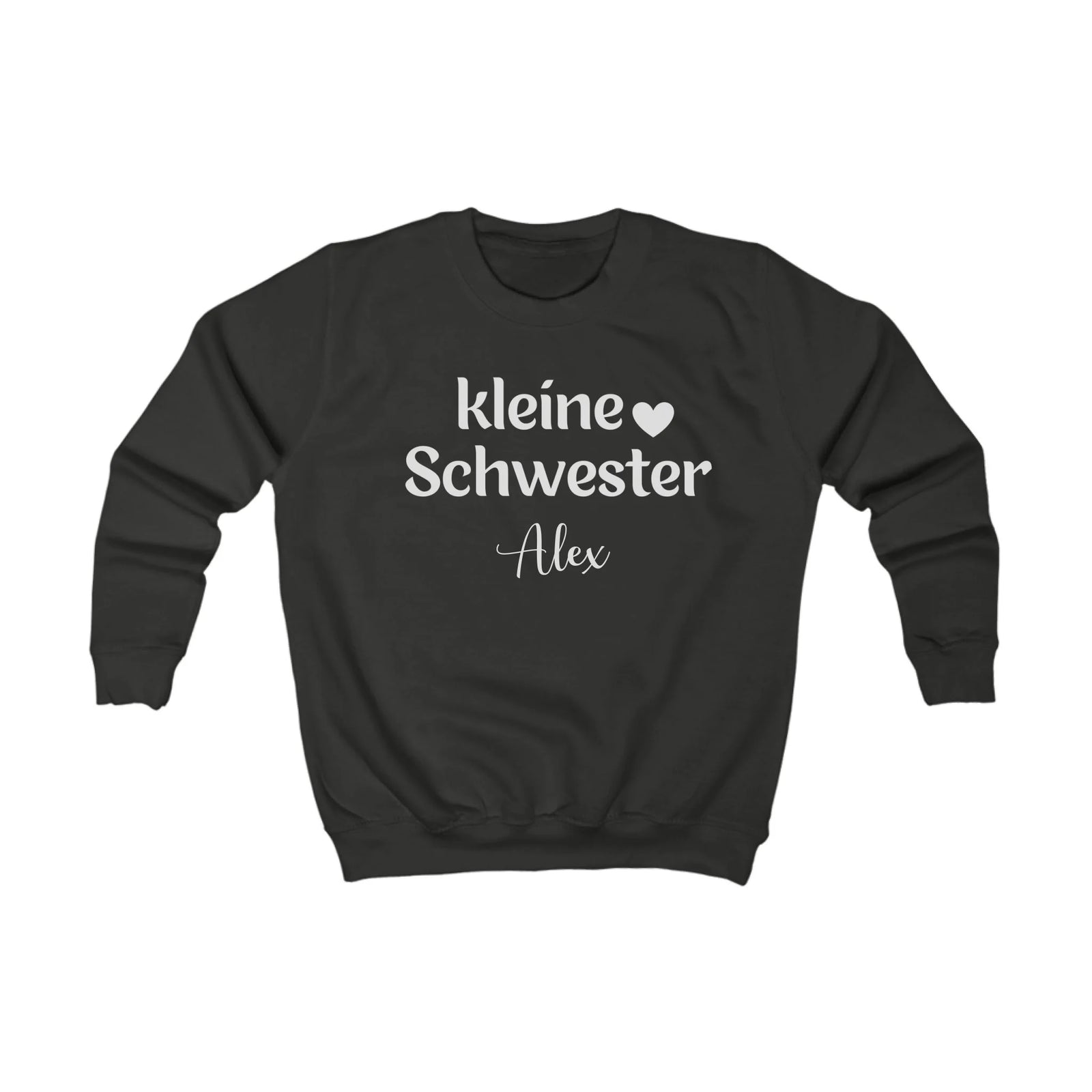 mamagibt Kinder Sweatshirt kleine Schwester Kinder Sweatshirt kleine Schwester Jet Black