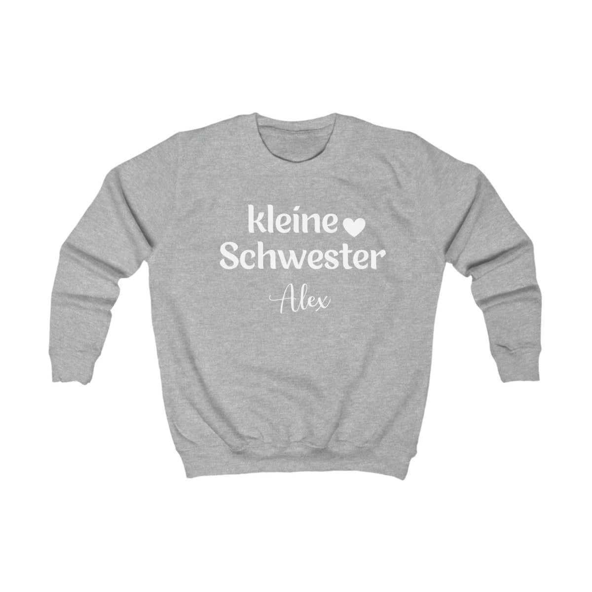 mamagibt Kinder Sweatshirt kleine Schwester Kinder Sweatshirt kleine Schwester Heather Grey