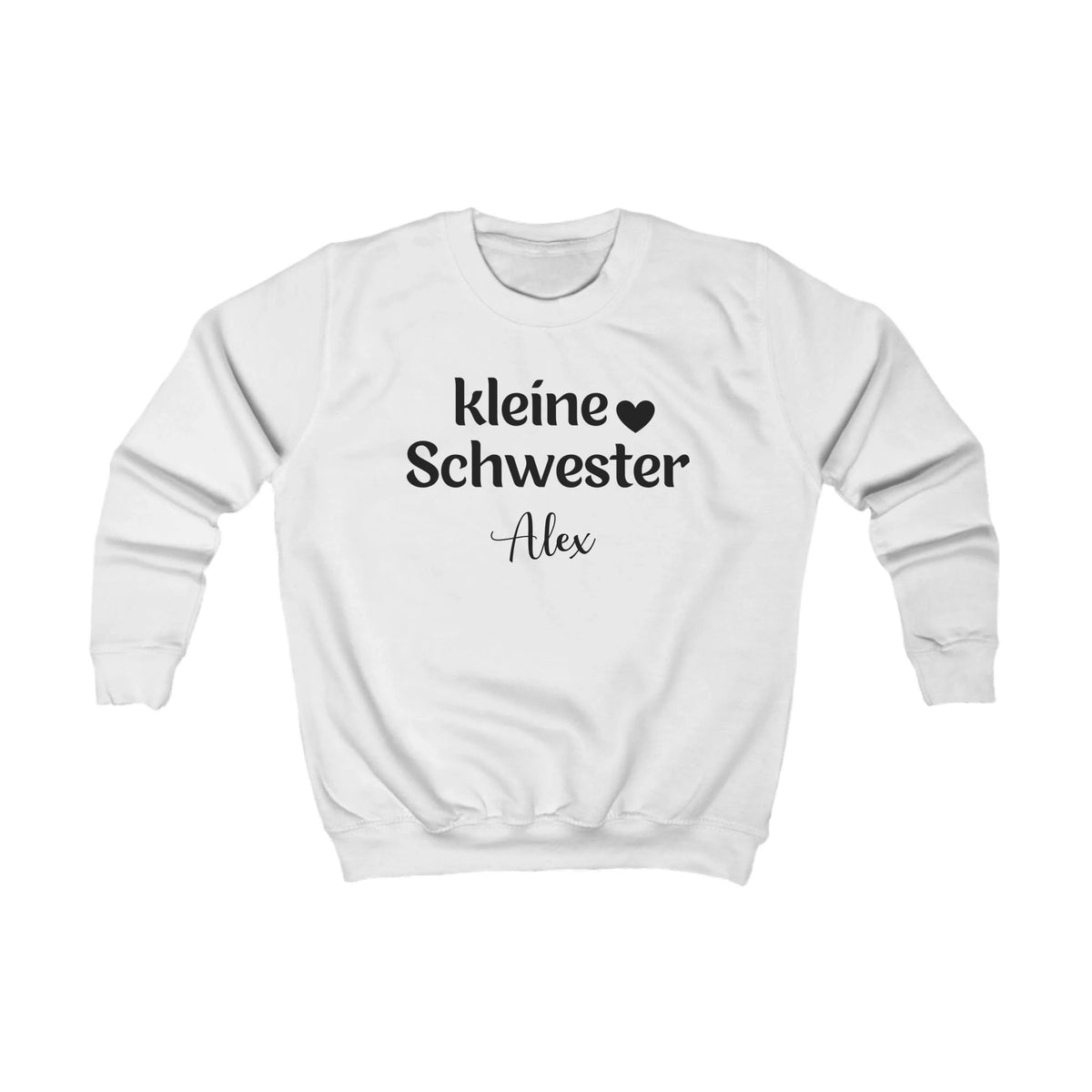 mamagibt Kinder Sweatshirt kleine Schwester Kinder Sweatshirt kleine Schwester Arctic White