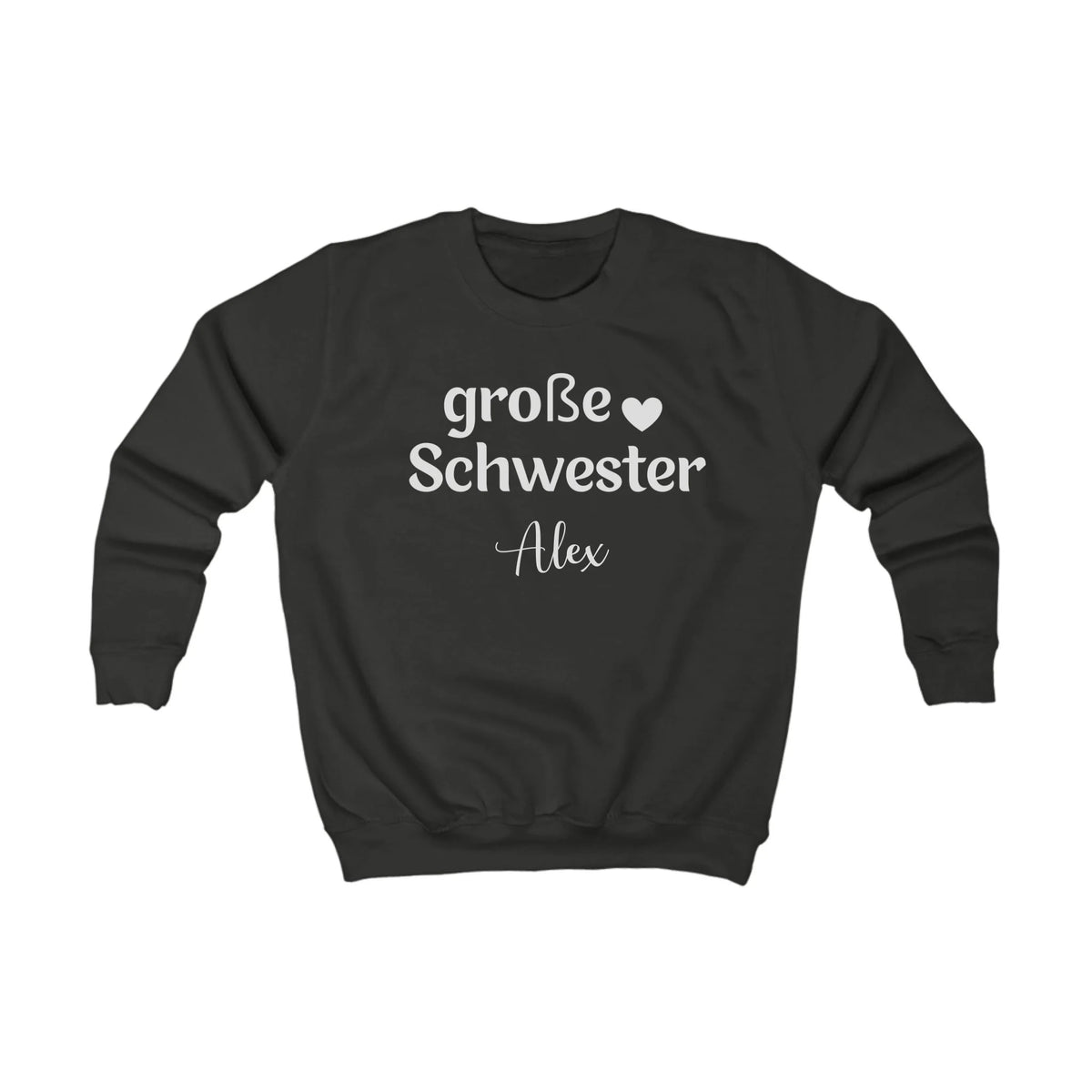 mamagibt Kinder Sweatshirt große Schwester Kinder Sweatshirt große Schwester Jet Black