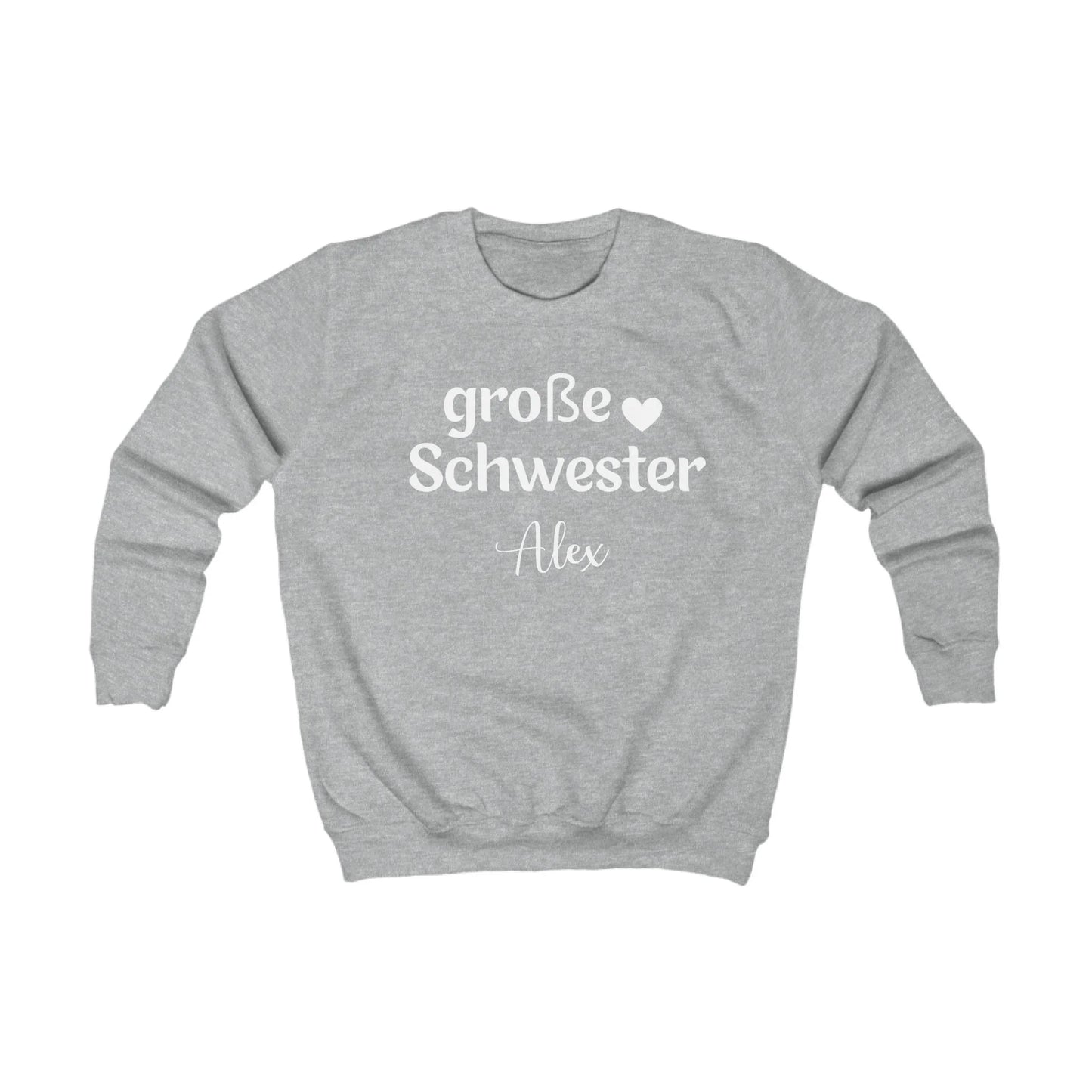 mamagibt Kinder Sweatshirt große Schwester Kinder Sweatshirt große Schwester Heather Grey