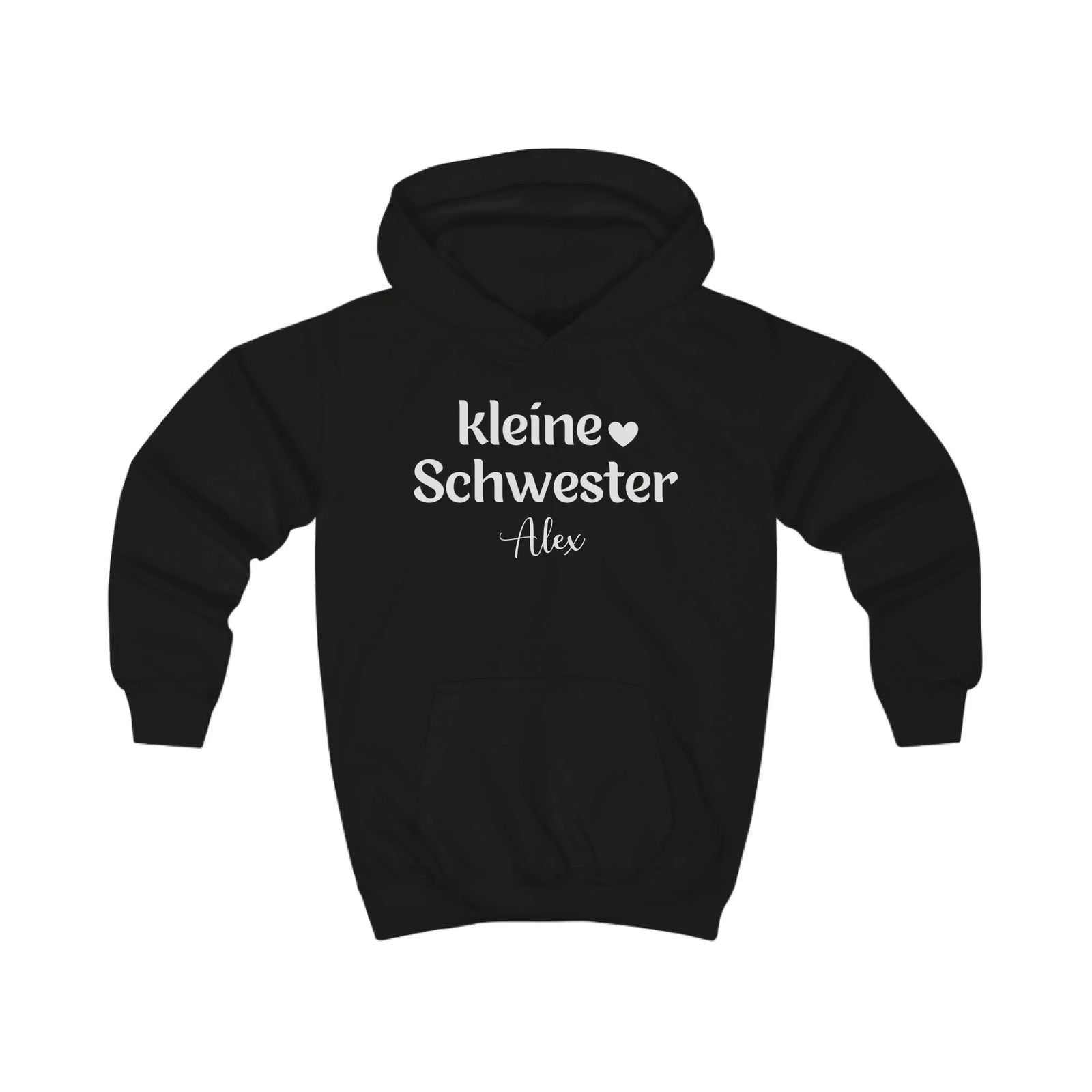 mamagibt Hoodie Kinder kleine Schwester Hoodie Kinder kleine Schwester Jet Black