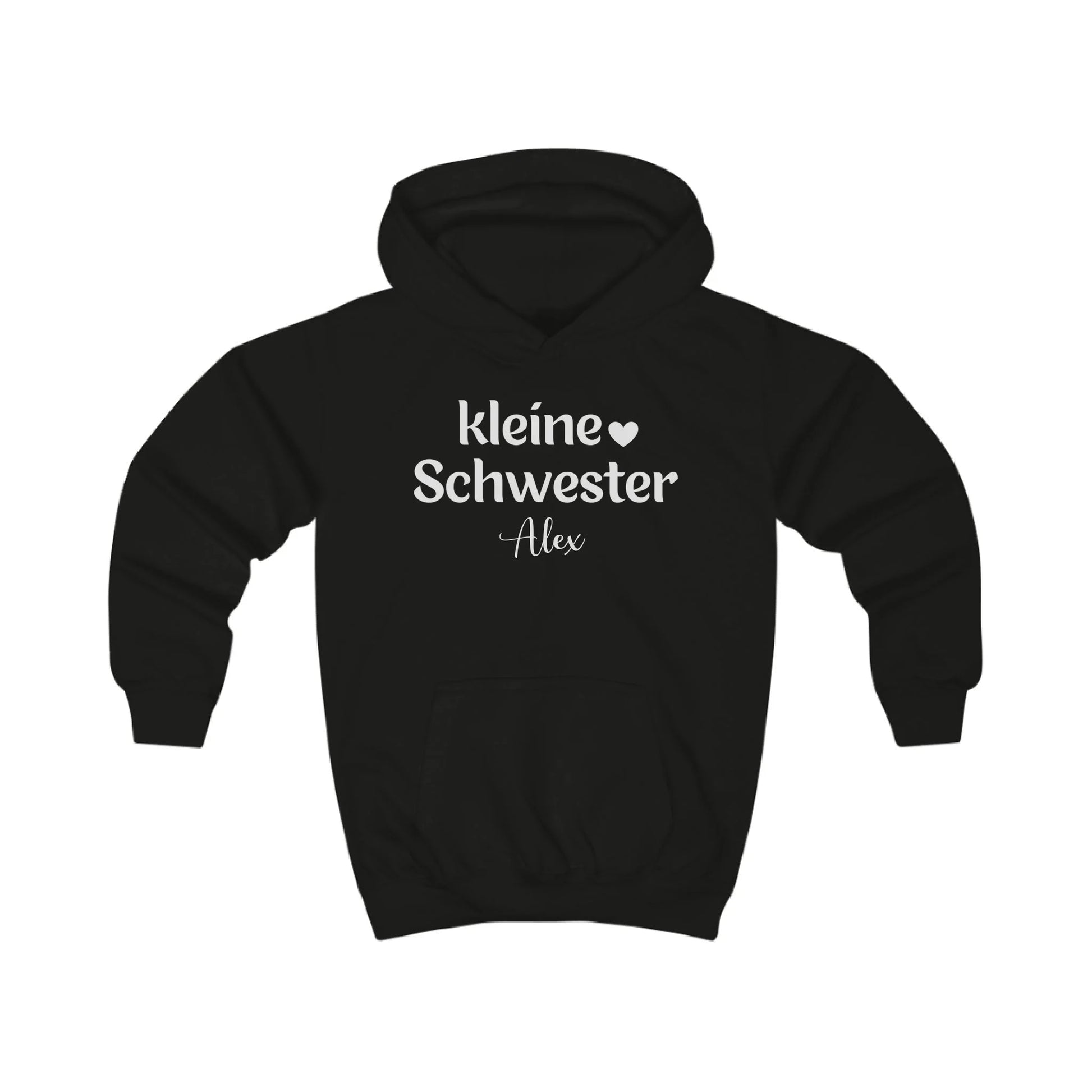 mamagibt Hoodie Kinder kleine Schwester Hoodie Kinder kleine Schwester Jet Black