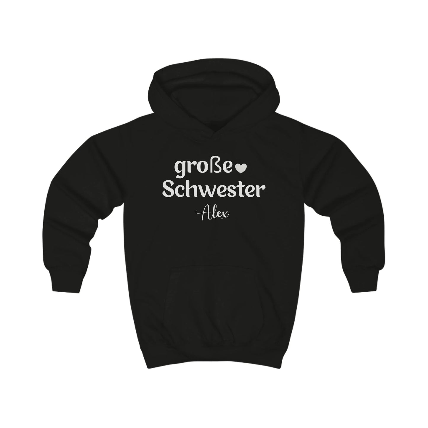 mamagibt Hoodie Kinder große Schwester Hoodie Kinder große Schwester Jet Black