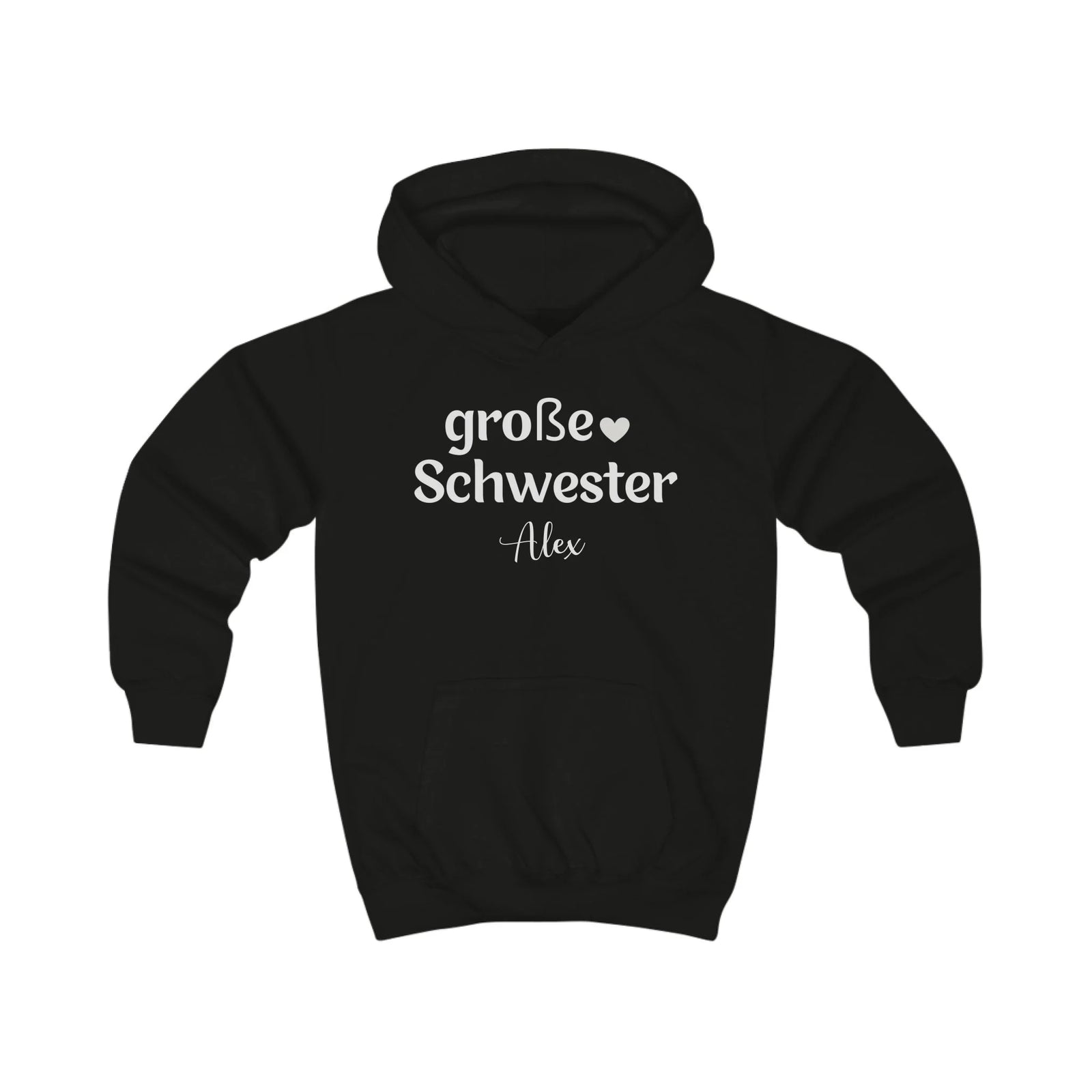 mamagibt Hoodie Kinder große Schwester Hoodie Kinder große Schwester Jet Black