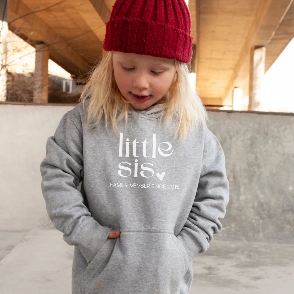 mamagibt Hoodie Kinder lil sis Hoodie Kinder lil sis Baby Pink L