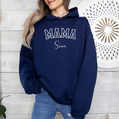 Printify Personalisierter Mama Hoodie Sport mit Namen Hoodie Mama Design 14 Navy