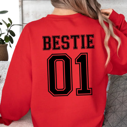 mamagibt Personalisierbares Sweatshirt Bestie mit Zahlen Personalisierbare Hoodie Bestie mit Zahlen1 Red