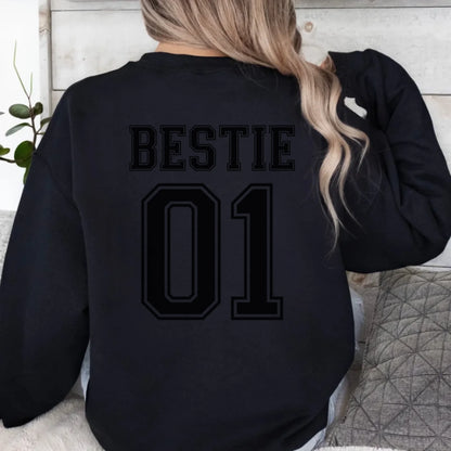mamagibt Personalisierbares Sweatshirt Bestie mit Zahlen Personalisierbare Hoodie Bestie mit Zahlen1 Black