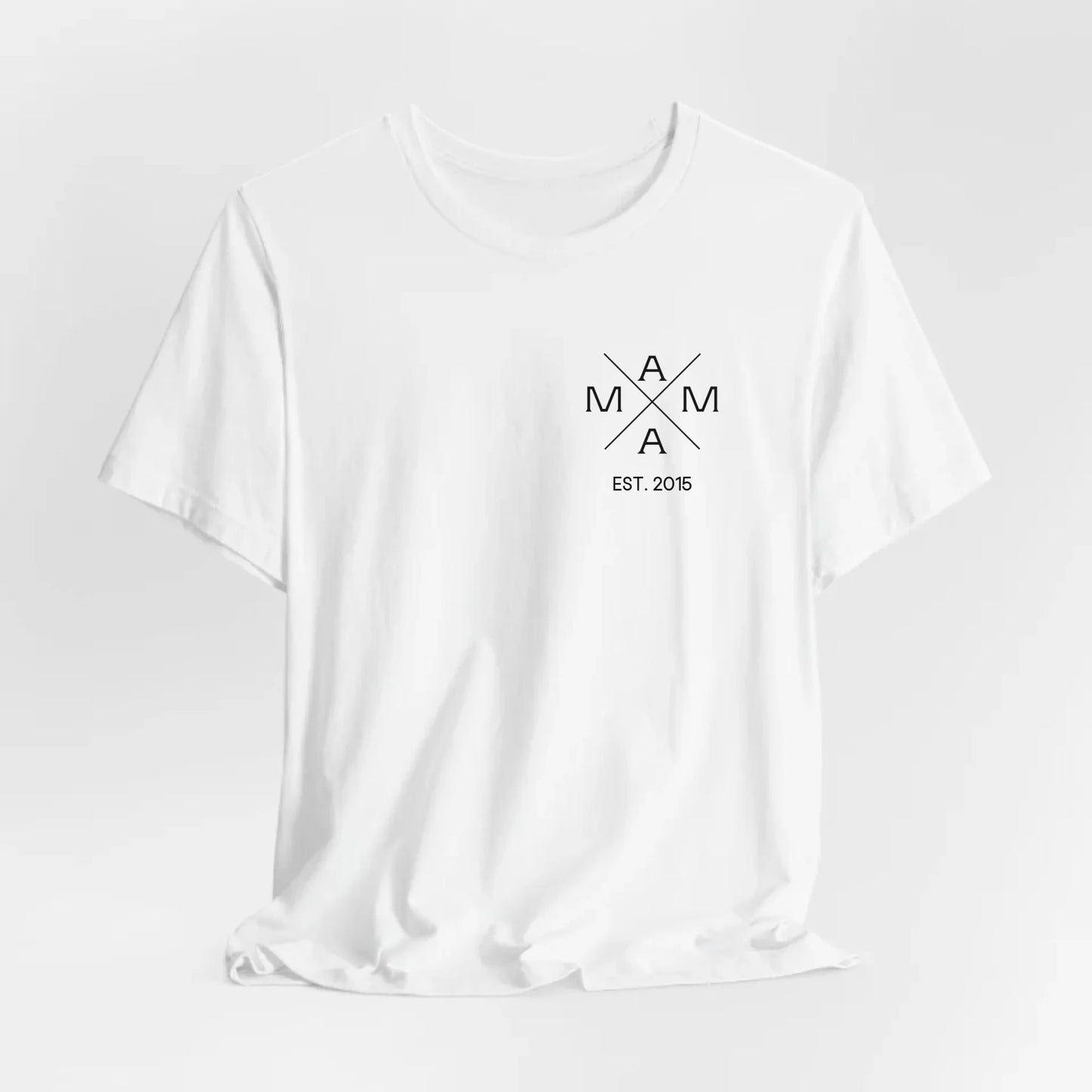 Printify T-Shirt Mama personalisiert mit Datum und "Kreuzmotiv"