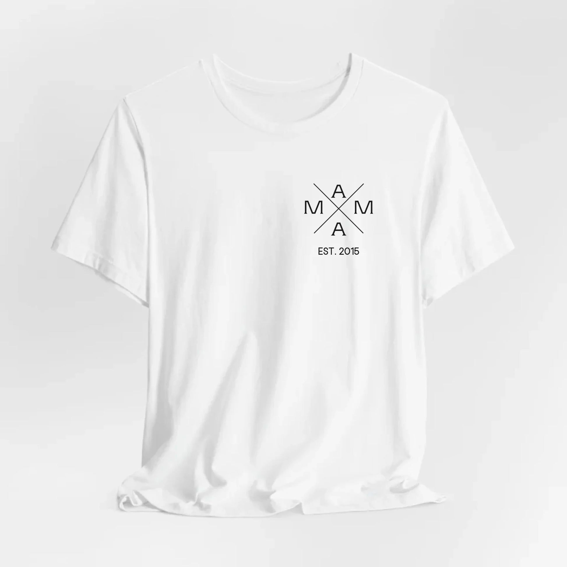 Printify T-Shirt Mama personalisiert mit Datum und "Kreuzmotiv"