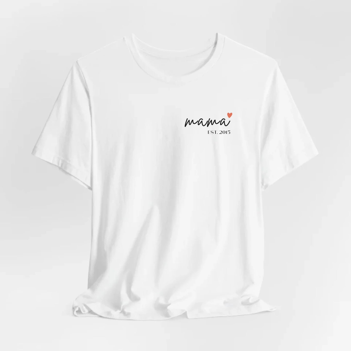 Printify Personalisiertes Mama T-Shirt mit Datum und Herz