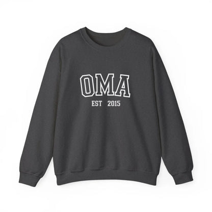 Printify Sportliches Oma Sweatshirt personalisiert Sweatshirt Oma Design 6 Dark Heather