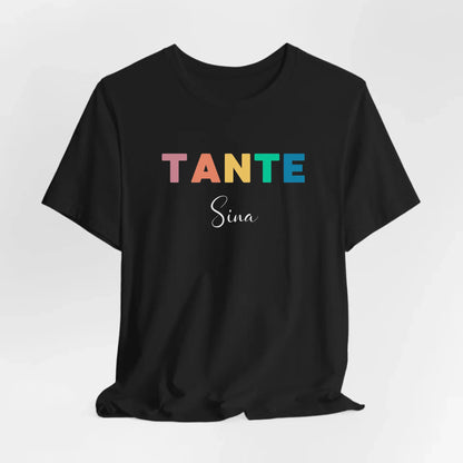 Printify Buntes T-Shirt Tante personalisierbar mit Namen