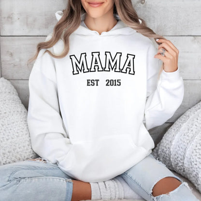 Printify Personalisierbarer Hoodie Mama "Sport "mit Datum Hoodie Mama Design 10 White