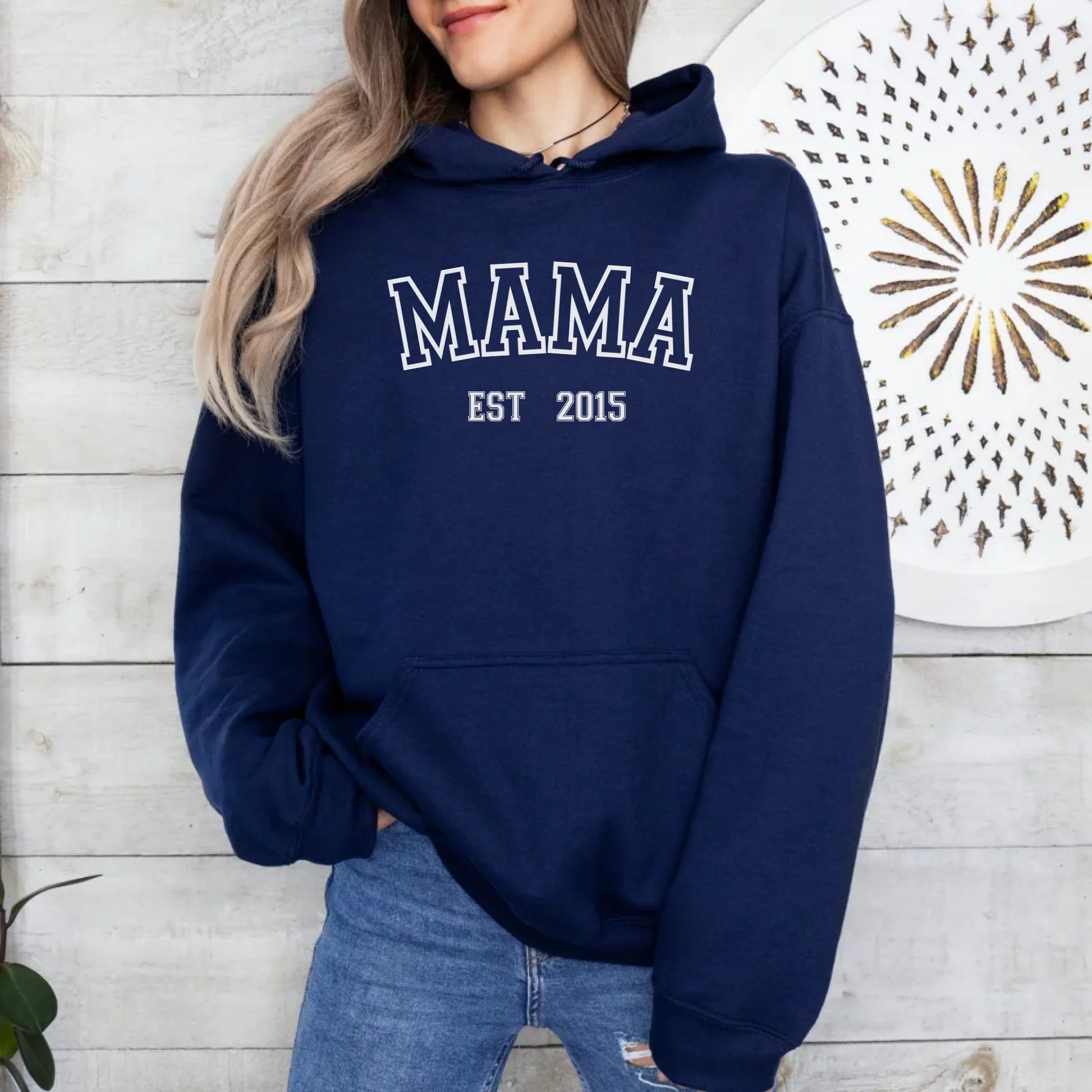 Printify Personalisierbarer Hoodie Mama "Sport "mit Datum Hoodie Mama Design 10 Navy