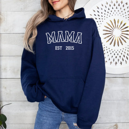 Printify Personalisierbarer Hoodie Mama "Sport "mit Datum Hoodie Mama Design 10 Navy