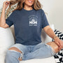 mamagibt Mama T-Shirt Sonnenblume mit Datum Mama T-Shirt Sonnenblume Heather Navy