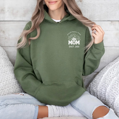 mamagibt Hoodie Mama Sonnenblume mit Datum Hoodie Mama Sonnenblume mit Datum Military Green