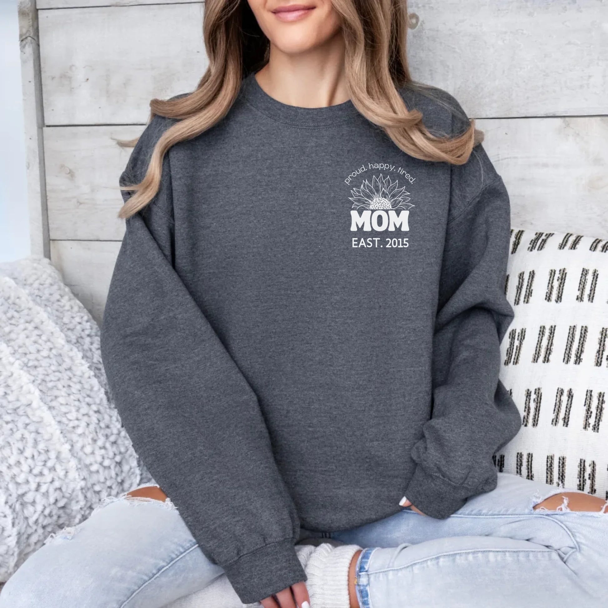 mamagibt Sweatshirt Mama Sonnenblume mit Datum