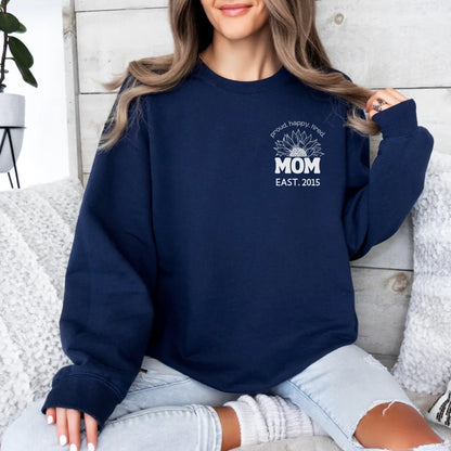 mamagibt Sweatshirt Mama Sonnenblume mit Datum