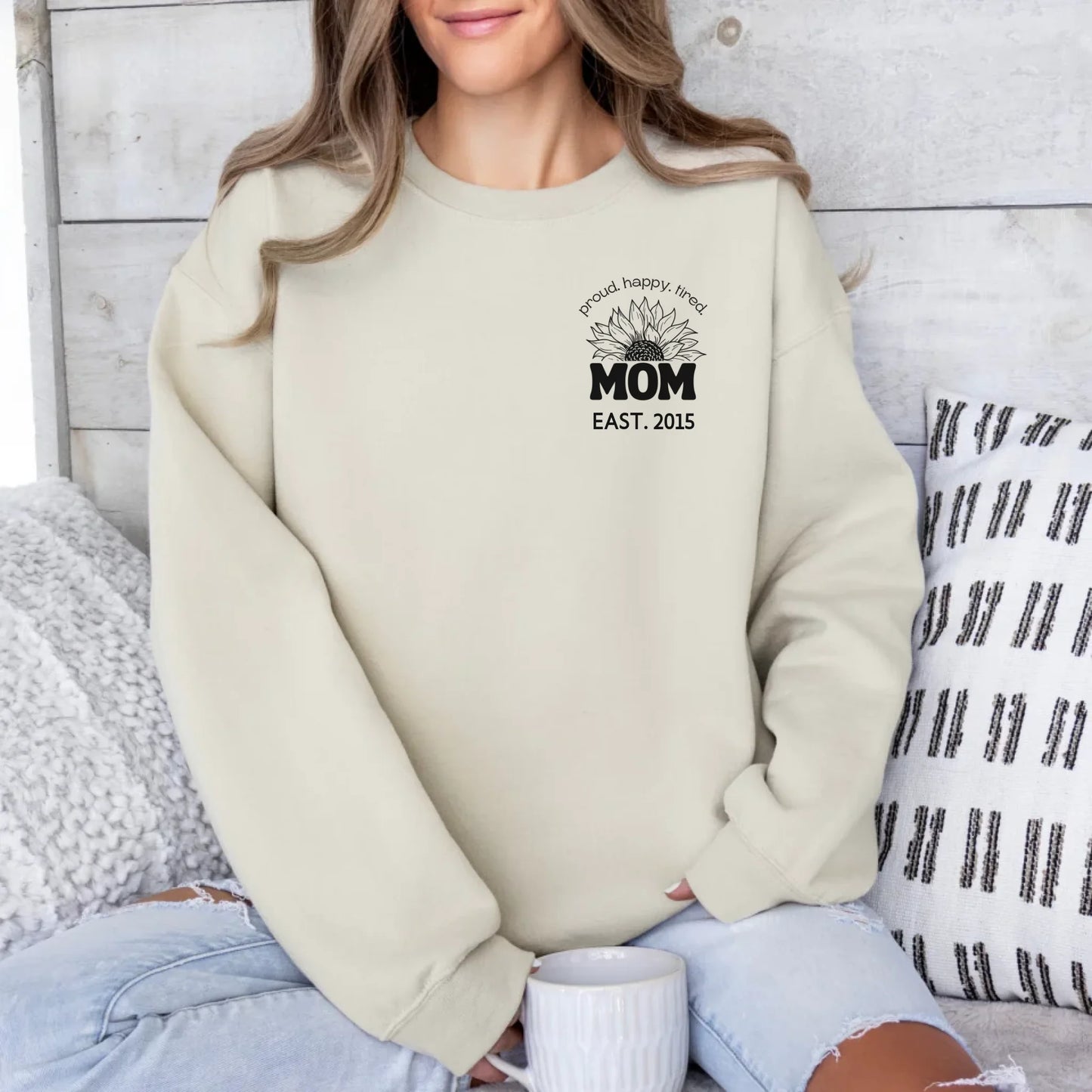 mamagibt Sweatshirt Mama Sonnenblume mit Datum