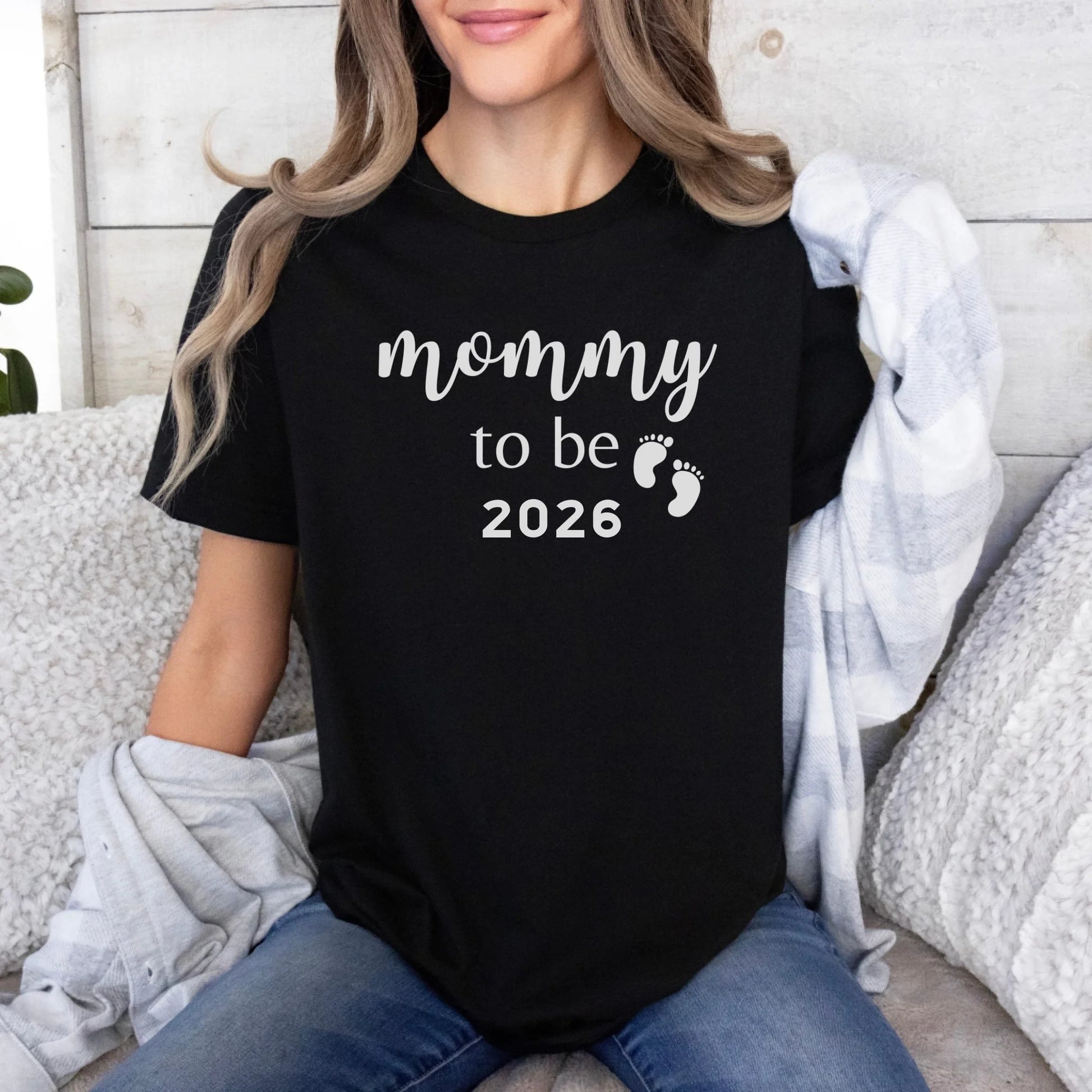 mamagibt T-Shirt Mama Baby Ankündigung T-Shirt Mama Baby Ankündigüng Black