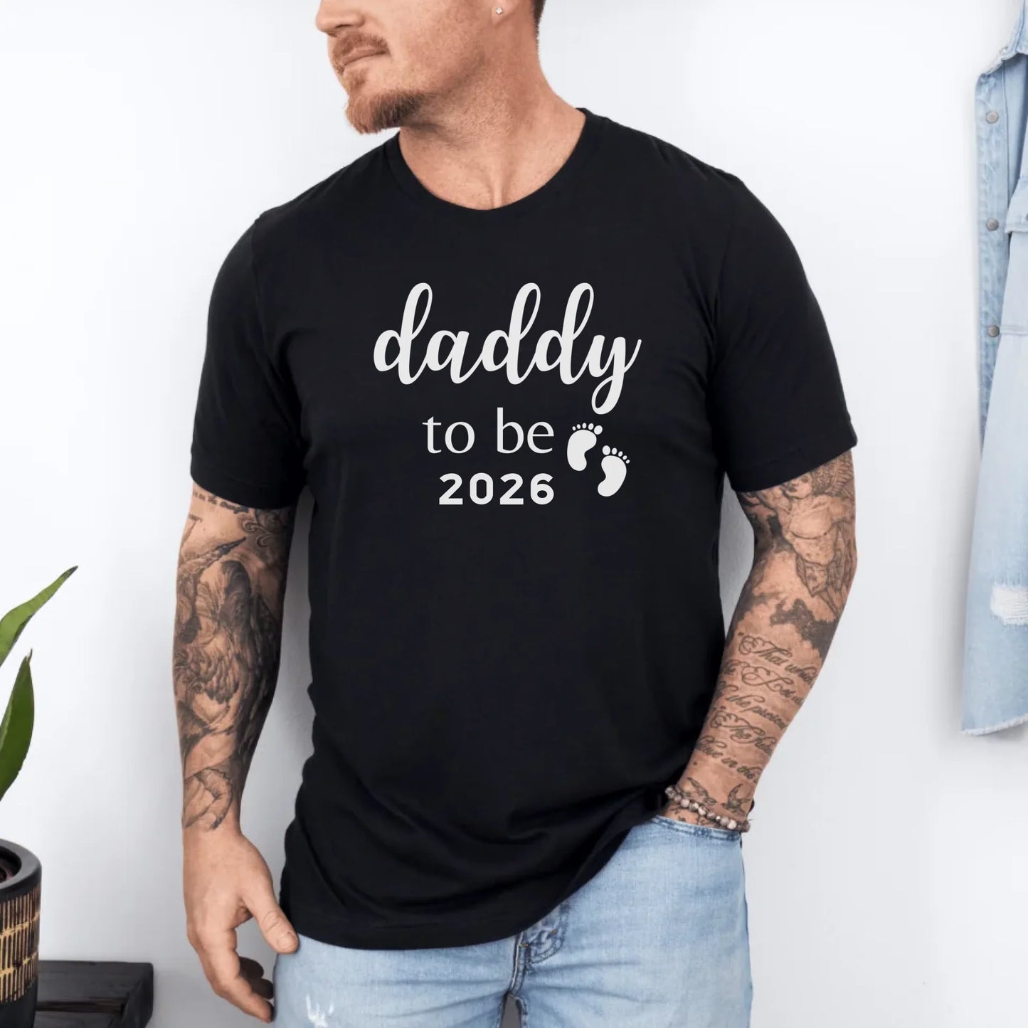 mamagibt T-Shirt Papa Baby Ankündigung T-Shirt Papa Baby Ankündigung Black