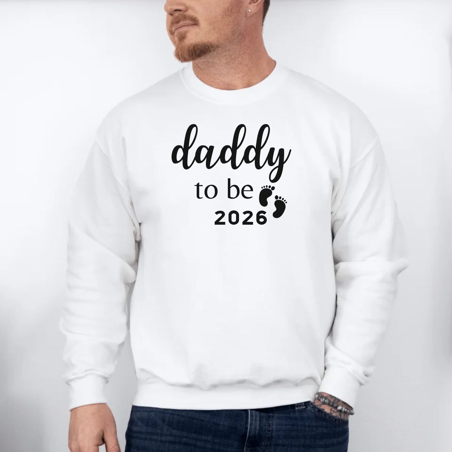 mamagibt Papa Sweatshirt Baby Ankündigung Papa Sweatshirt Baby Ankündigung White