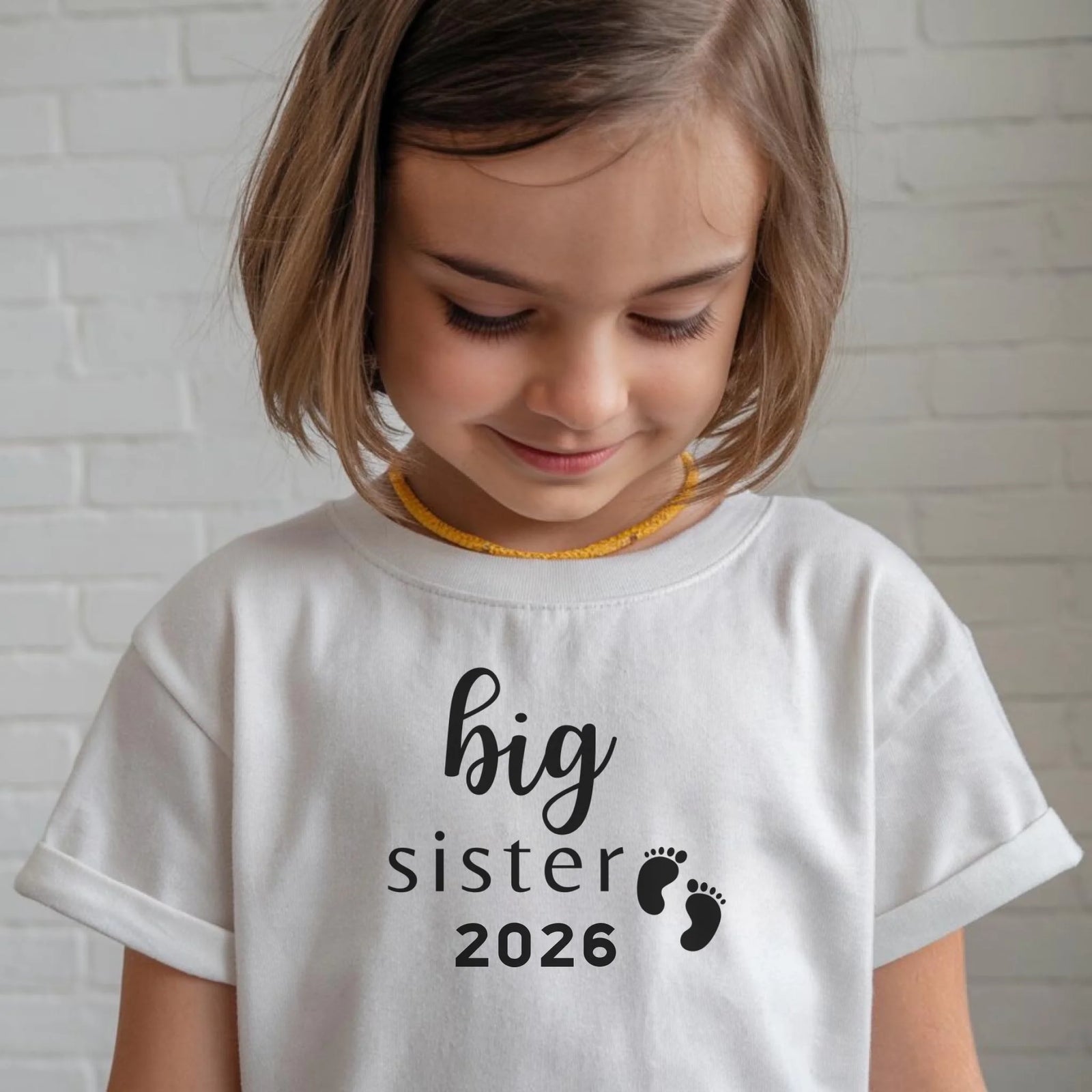 mamagibt Baby T-Shirt Ankündigung big sister Baby T-Shirt große Schwester Ankündigung White