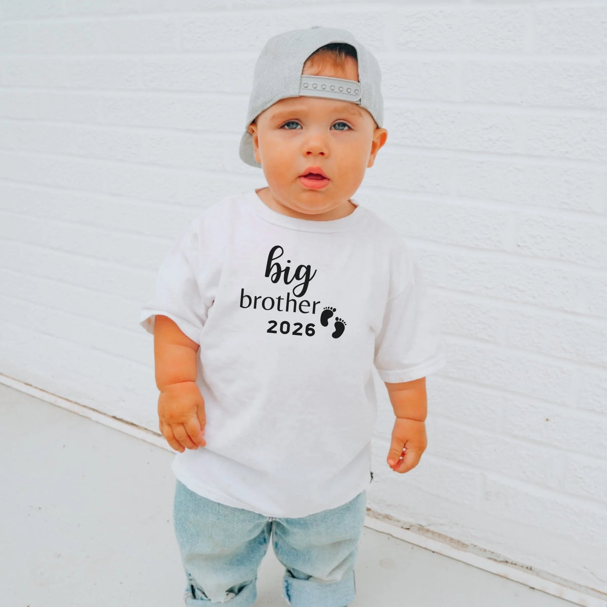 Printify Baby T-Shirt Ankündigung big brother Baby T-Shirt großer Bruder Ankündigung personalisiert