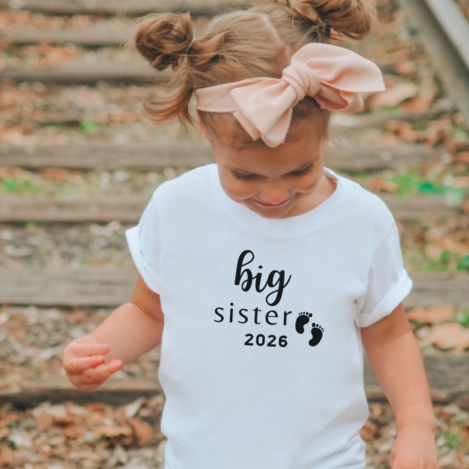 mamagibt Kinder T-Shirt große Schwester Ankündigung Kinder T-Shirt Baby Ankündigung für Schwestern White