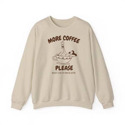 Printify Sweatshirt Mama more coffee please personalisiert