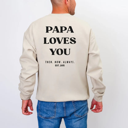 papa sweatshirt rücken-sand