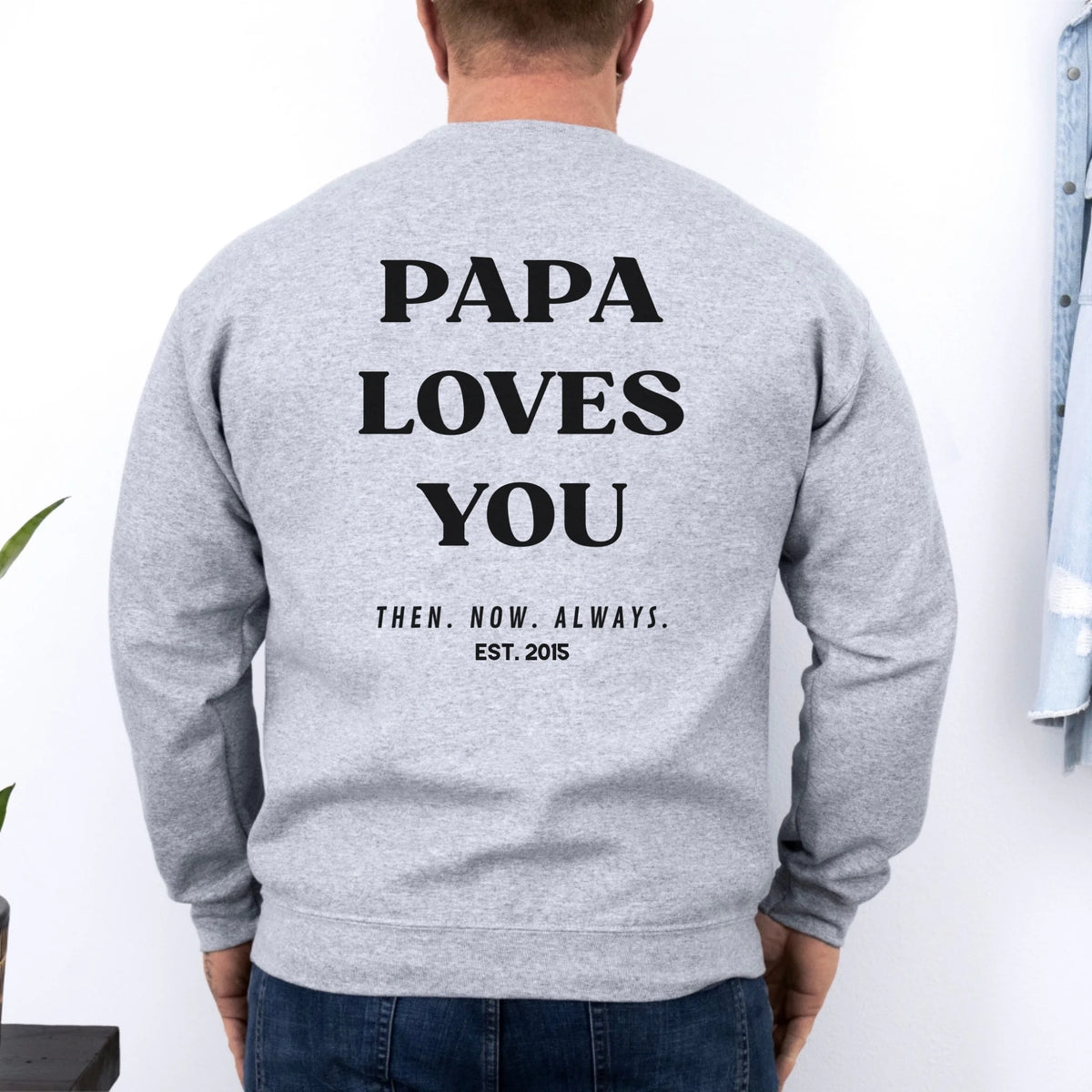 papa sweatshirt rücken-grey