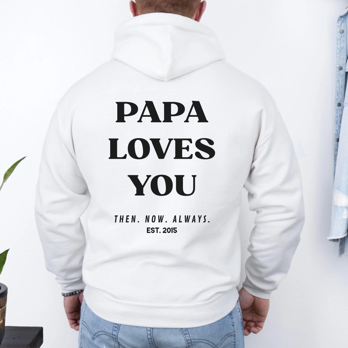 mamagibt Hoodie Papa loves you Papa Hoodie dad loves you White personalisiert