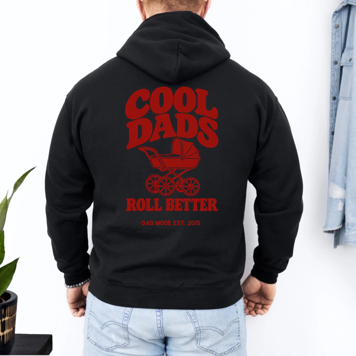 papa hoodie -rücken-schwarz