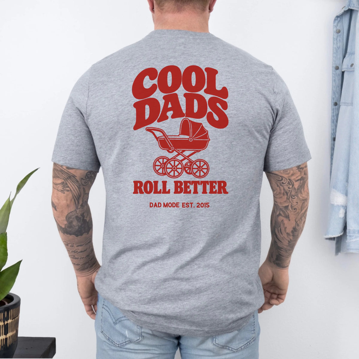 papa t-shirt -rücken-grey