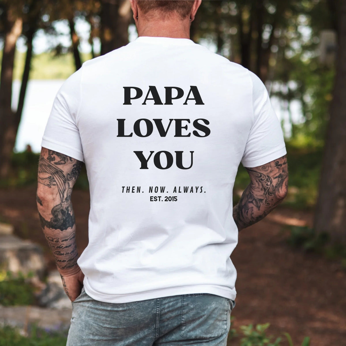 papa t-shirt -rücken-white