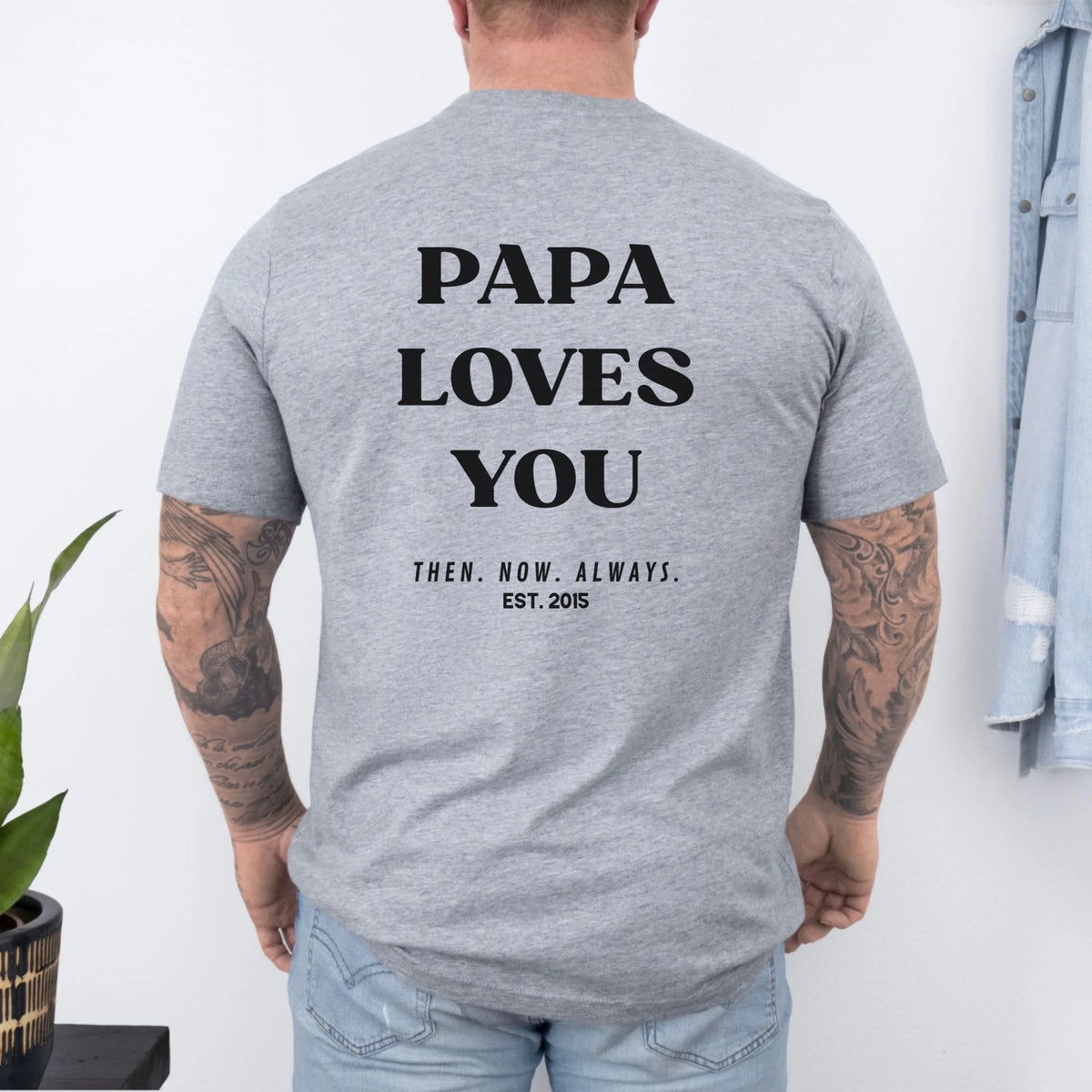 papa t-shirt -rücken-grey