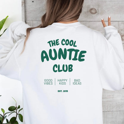 white sweatshirt back model