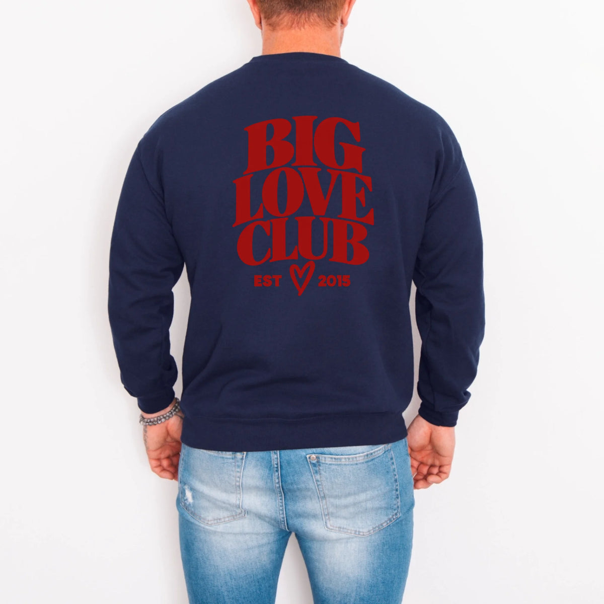 mamagibt Couple Sweatshirt Love Club | Him Couple Sweatshirt Love Club | Him Navy personalisiert