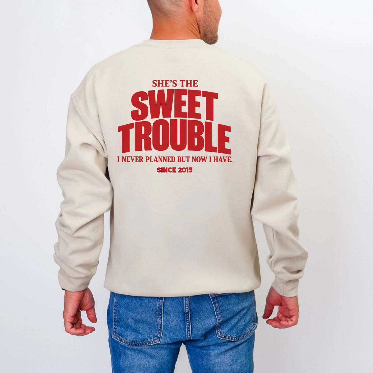 mamagibt Couple Sweatshirt sweet trouble | Him Couple Sweatshirt sweet trouble | Him Sand personalisiert