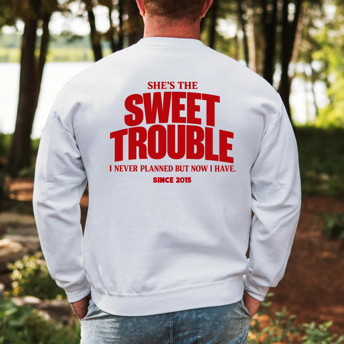 mamagibt Couple Sweatshirt sweet trouble | Him Couple Sweatshirt sweet trouble | Him White personalisiert