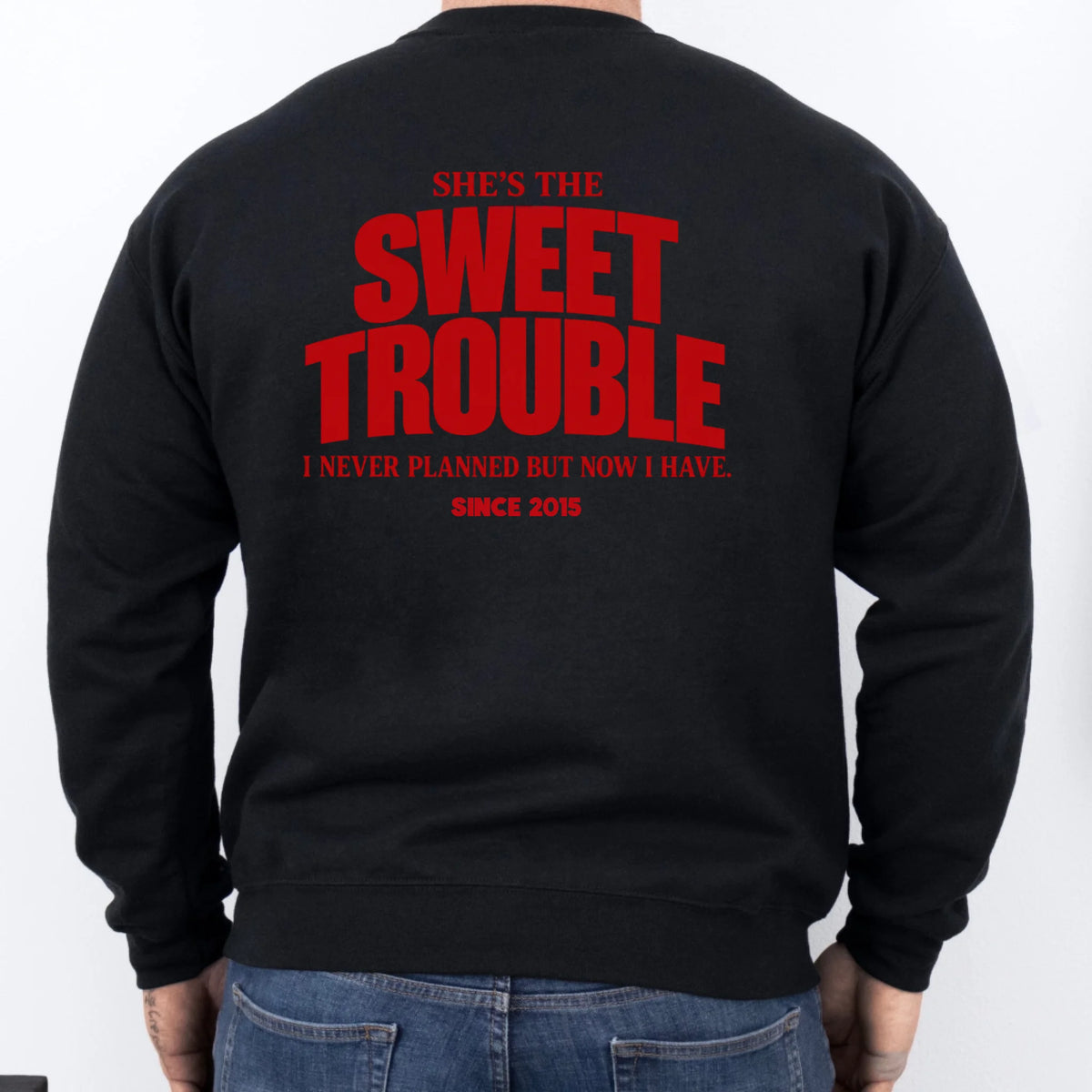 mamagibt Couple Sweatshirt sweet trouble | Him Couple Sweatshirt sweet trouble | Him Black personalisiert