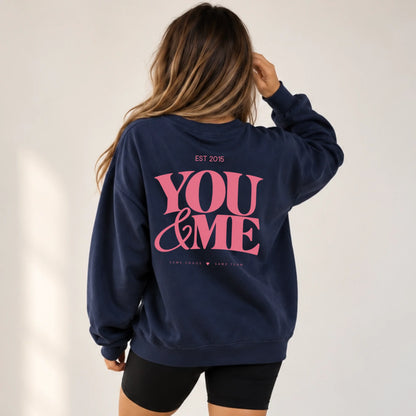 mamagibt Couple Sweatshirt you and me | Her Couple Sweatshirt you and me | Her Navy personalisiert
