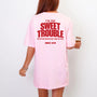 mamagibt Couple T-Shirt sweet trouble | Her Couple T-Shirt sweet trouble | Her Pink personalisiert