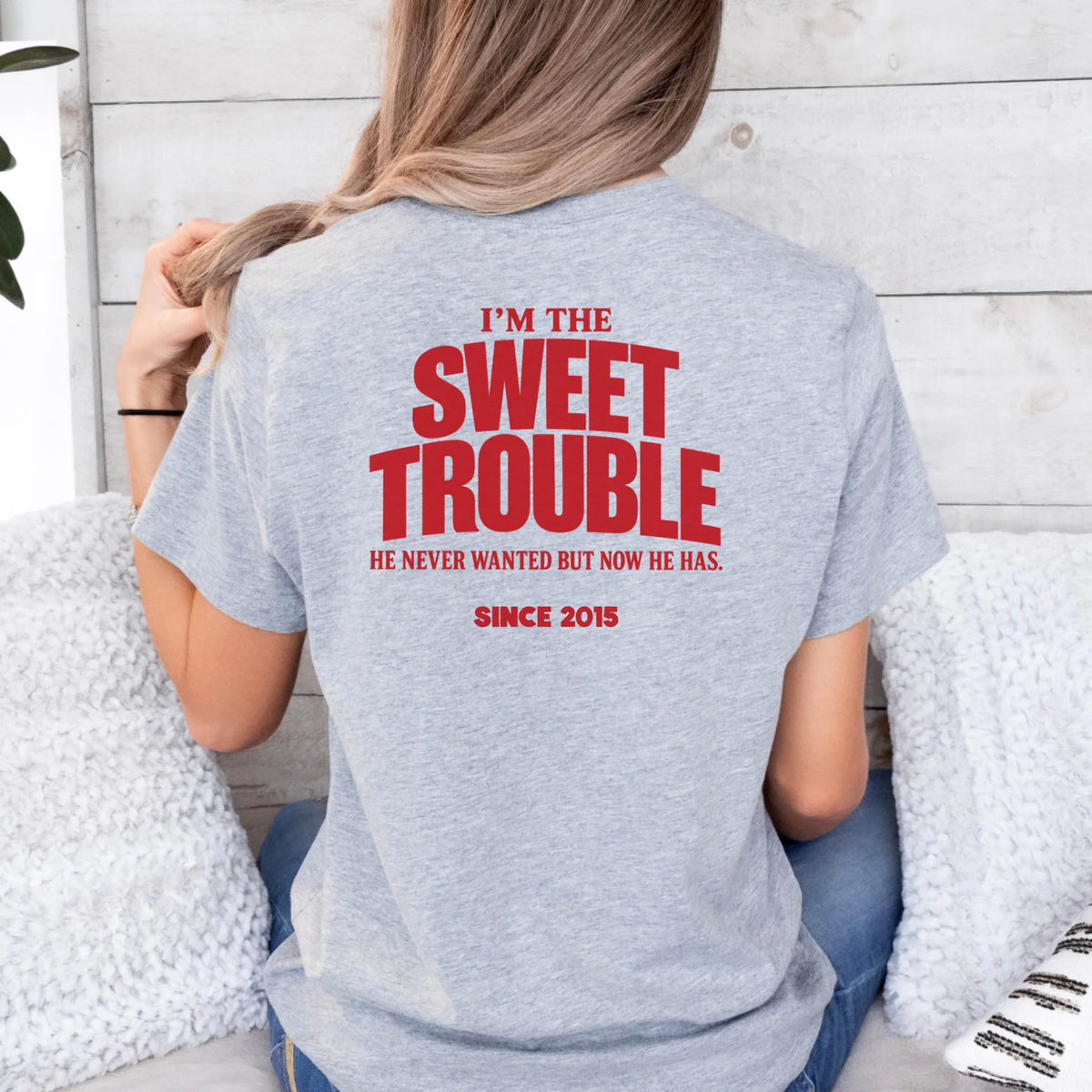 mamagibt Couple T-Shirt sweet trouble | Her personalisiert