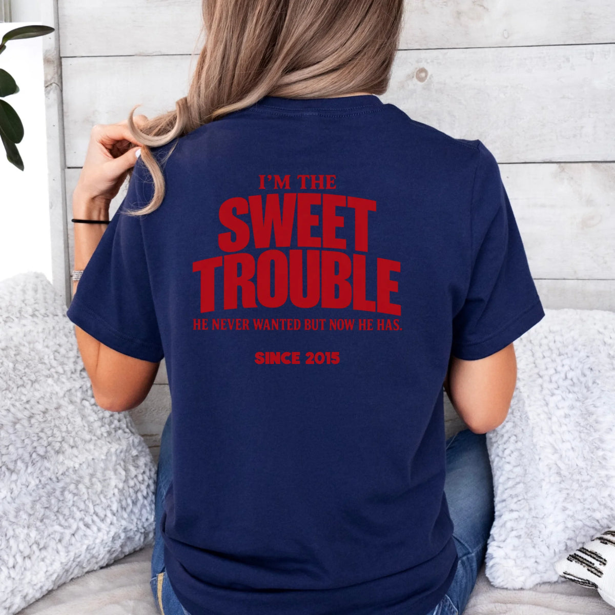 mamagibt Couple T-Shirt sweet trouble | Her personalisiert
