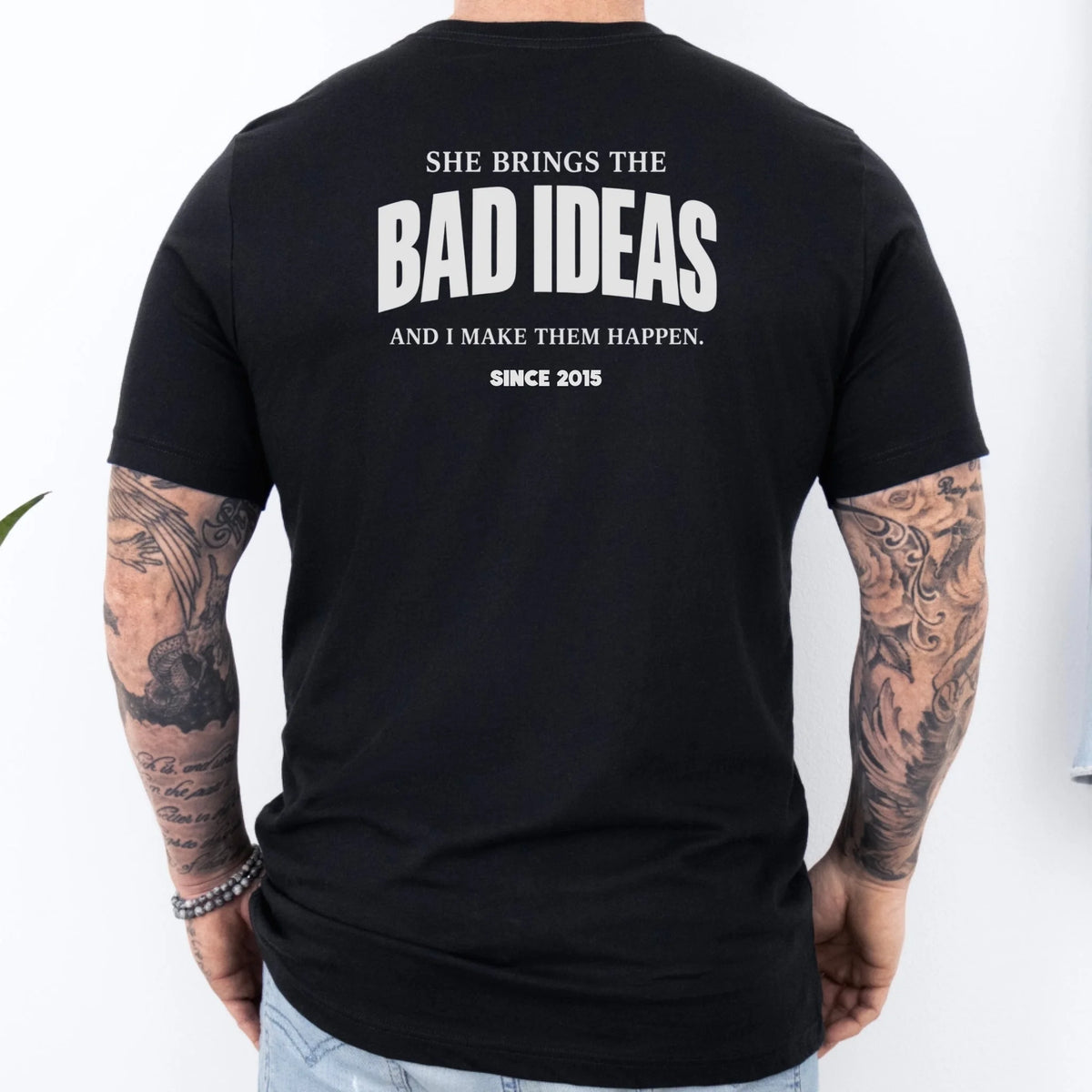 mamagibt Couple T-Shirt bad ideas | Him Couple T-Shirt bad ideas | Him Black personalisiert